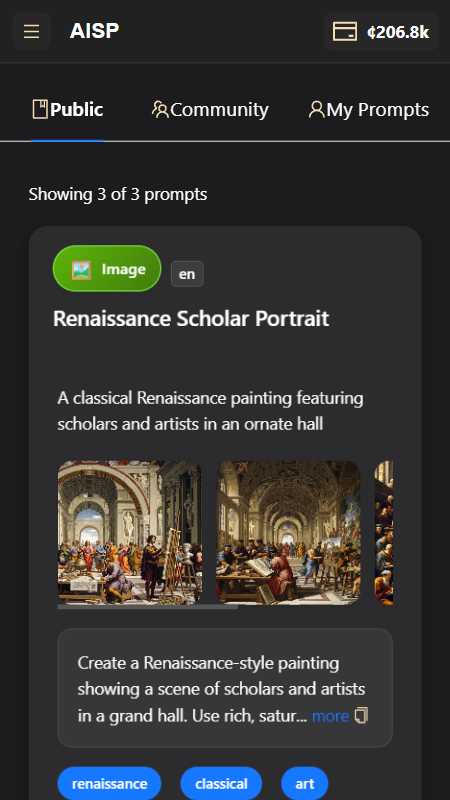 Prompt library and image generation